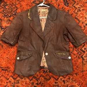 Vintage genuine leather blazer